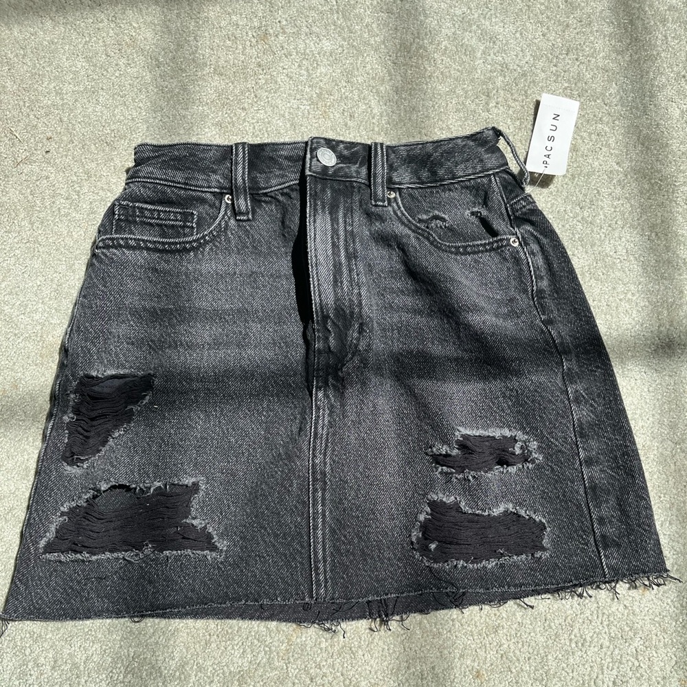 Pacsun Distressed Black Skirt
